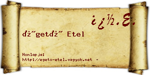 Égető Etel névjegykártya